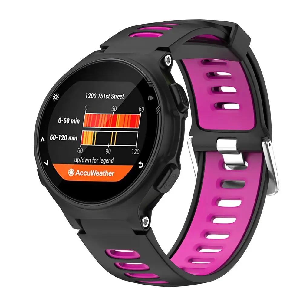 Силиконовый двухцветный удобный сменный ремешок для Garmin Forerunner 735XT 630 620 235 230 220