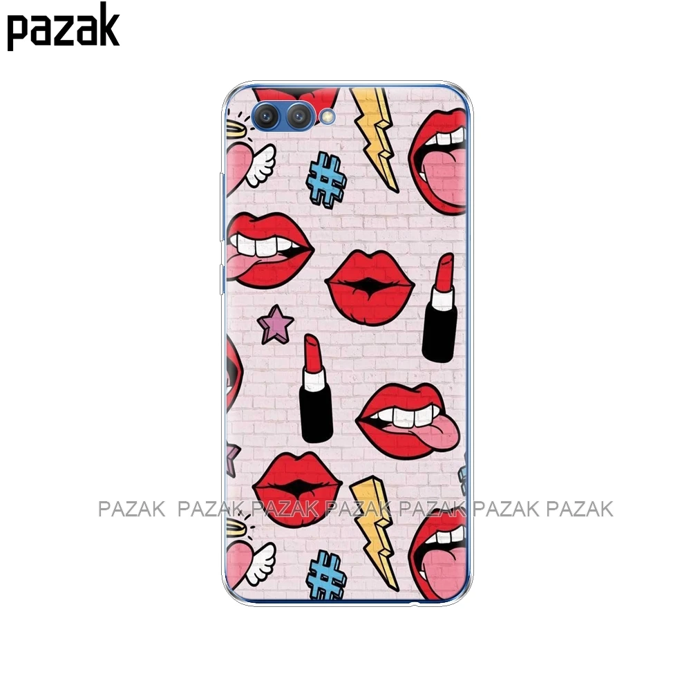 61361 Силиконовый чехол для huawei honor V10 VIEW 10, мягкая задняя крышка из ТПУ для huawei honor 10, защитный прозрачный чехол с принтом - Цвет: 61361