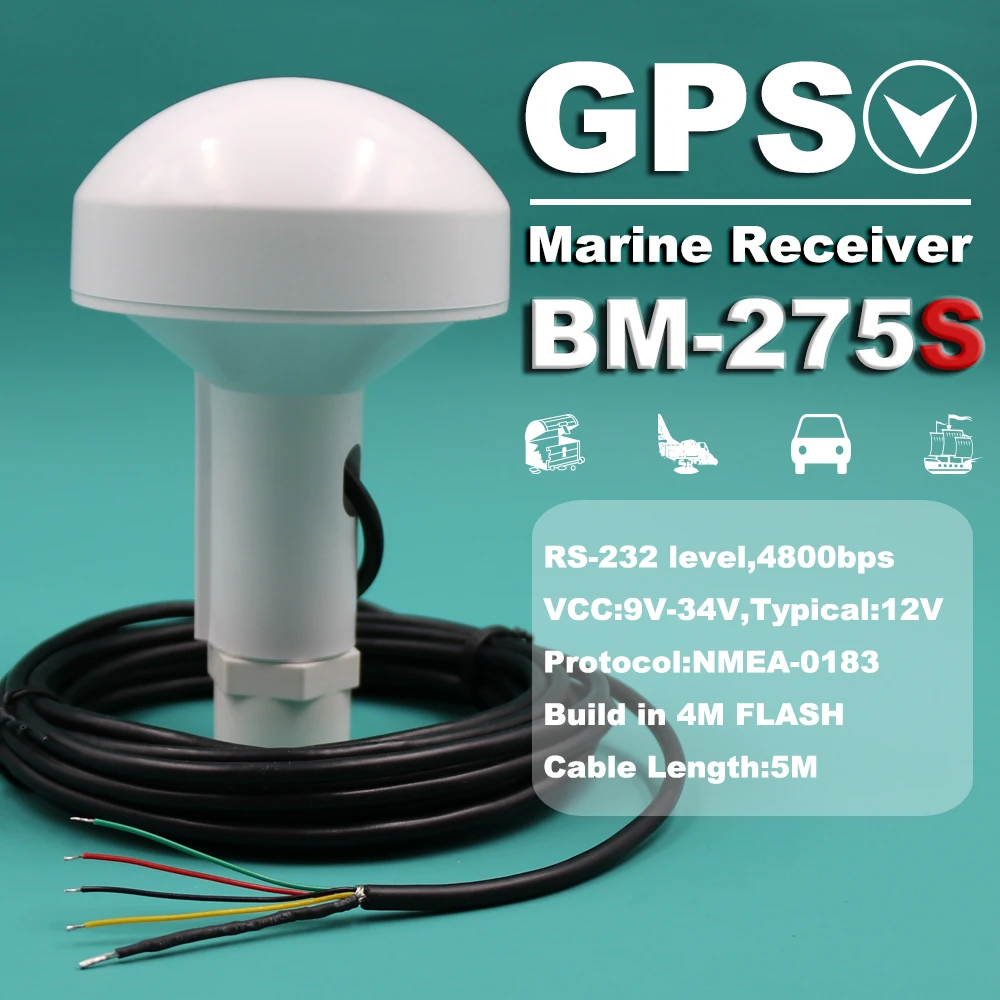 Gps приемник BEITIAN VCC 12 В 4800bps RS232 лодка корабль морская GPS 4 м вспышка DIY разъем с