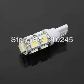 

500x Free shipping Car Auto LED T10 194 W5W 9 led smd 5050 Wedge LED Light Bulb Lamp 9SMD White/Green/Blue/Red/Yellow