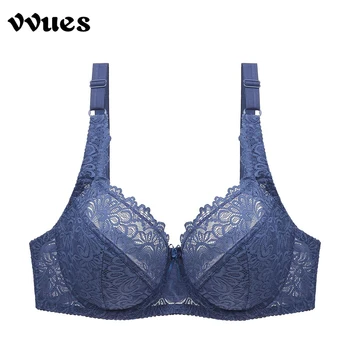 

VVUES Bra Sexy Lace Bra Plus Size 100E Bralette Seamless Push Up Bra Underwear Brassiere Full Cup Underwire 2019 New Drop Ship