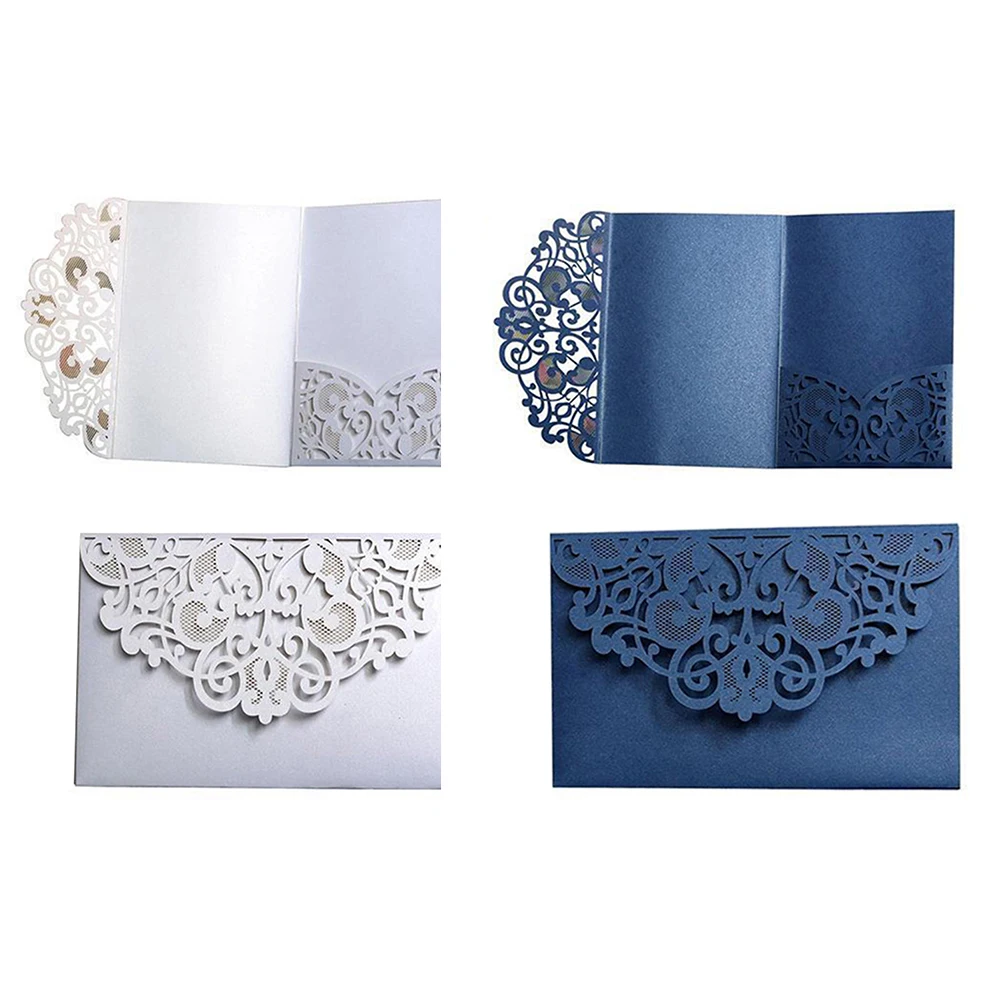  10pc/lot Laser Cut Wedding Invitations Card European Style Hollow Flowers Engagement Wedding Party  - 32931870176