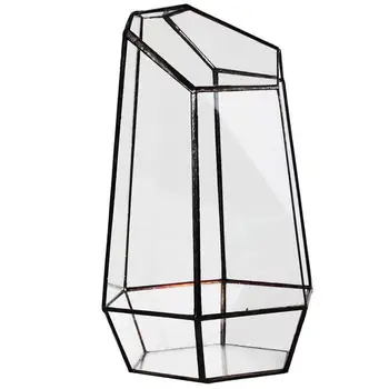 

House Greenhouse Hexagonal Glass Vase for Fee Garden Miniature Mini Landscape