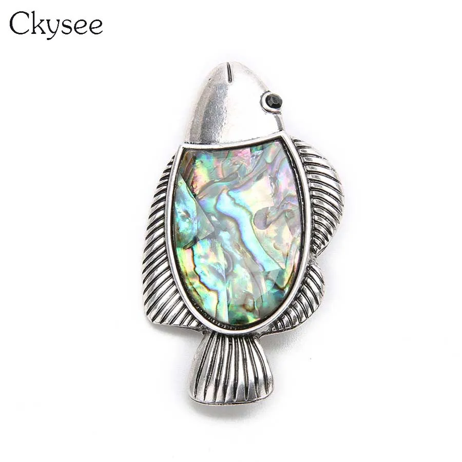 

Ckysee 33x59mm Mother Of Pearl Animal Fish Shape Natural Stone Pendant With 4x9mm Small Hole Charm Pendant Diy Necklace Making