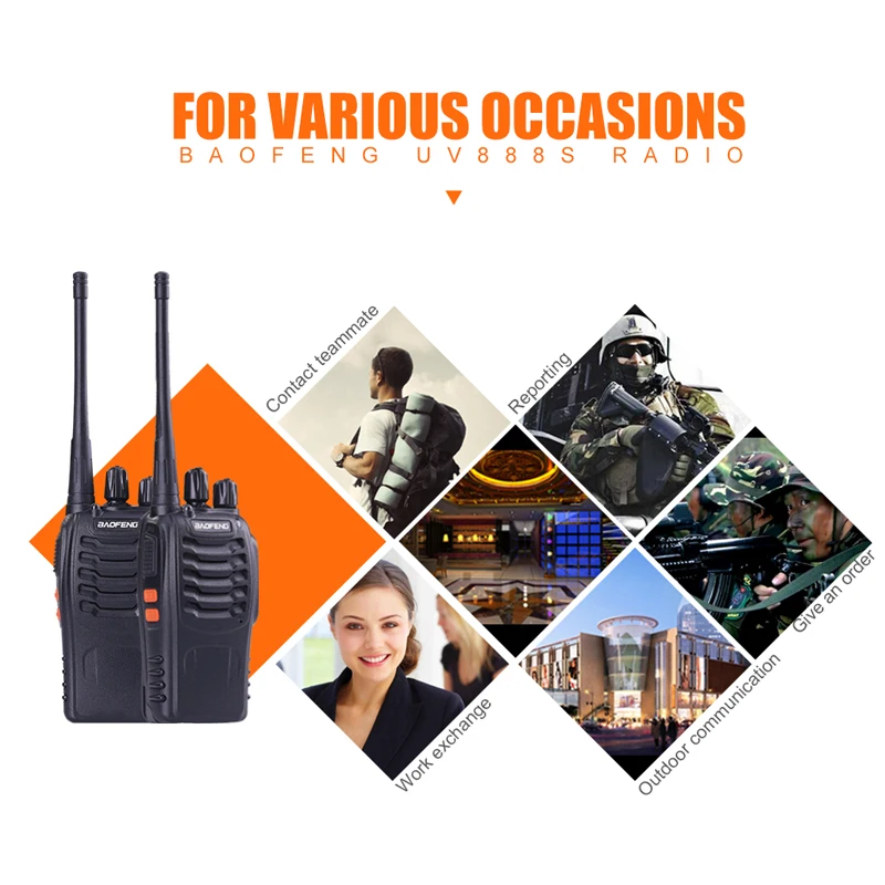 10 шт./лот Baofeng BF-888S портативная рация 5 Вт портативная рация bf 888s UHF 400-470MHz 16CH двухсторонний портативный трансивер Raio