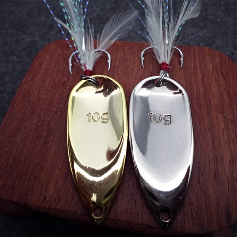 10g Metal fishing lure spoon Gold/Silver cheap fishing lures china fishing tackle Hard Bait free shipping