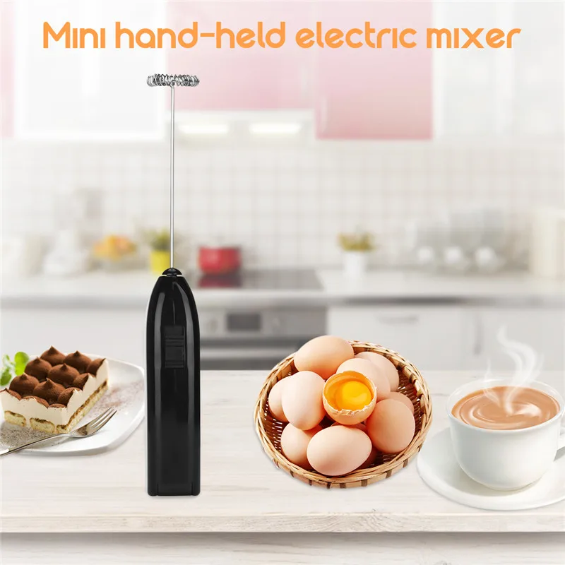 Handheld Egg Beater Stainless Steel Coffee Whisk Electric Handheld Milk