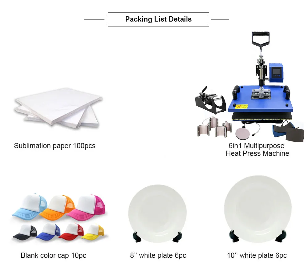I-transfer посылка, распродажа, 29*38 см, круглый край, 6 в 1, комбинированный термопресс/сублимационная машина для чашек, шляп, тарелок HPM01A6