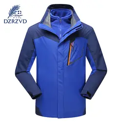 DZRZVD Открытый Зимние Лыжные Пеший Туризм Водонепроницаемый куртка с капюшоном Для мужчин из двух частей большой Размеры ветрозащитный