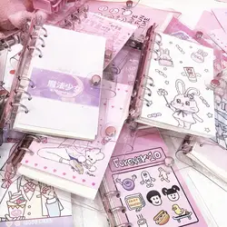 Для девочек в Корейском стиле сердце свиньи записная книжка для девочек из прозрачного ПВХ 6-отверстие отрывными листами дневник внутри