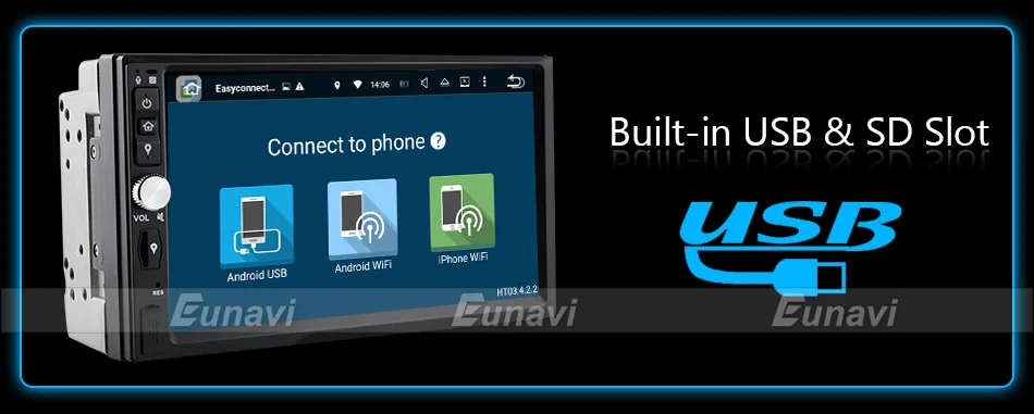 Flash Deal Eunavi 2 Din 7 inch Android 9.0 Car Radio Stereo Multimedia GPS Navigation TDA7851 WiFi Bluetooth 1024*600 touch Screen no dvd 21