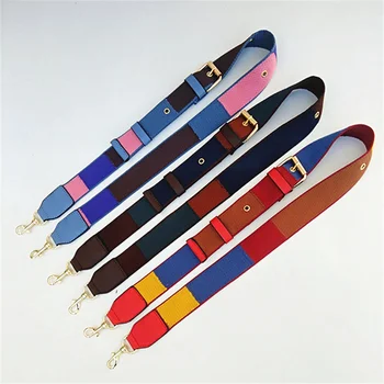 

color stripe adjustable tape Belt National style vintage Woven bag belt width:3.8cm length:95-120cm