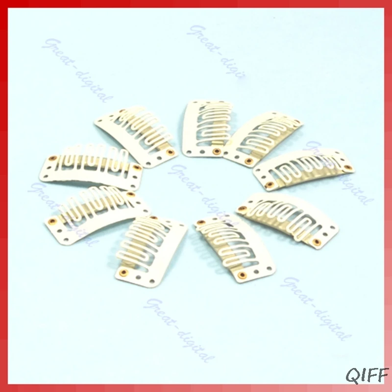 

10X U Blonde Shape Snap Clip For Hair Extension/wig/weft Clip32mm