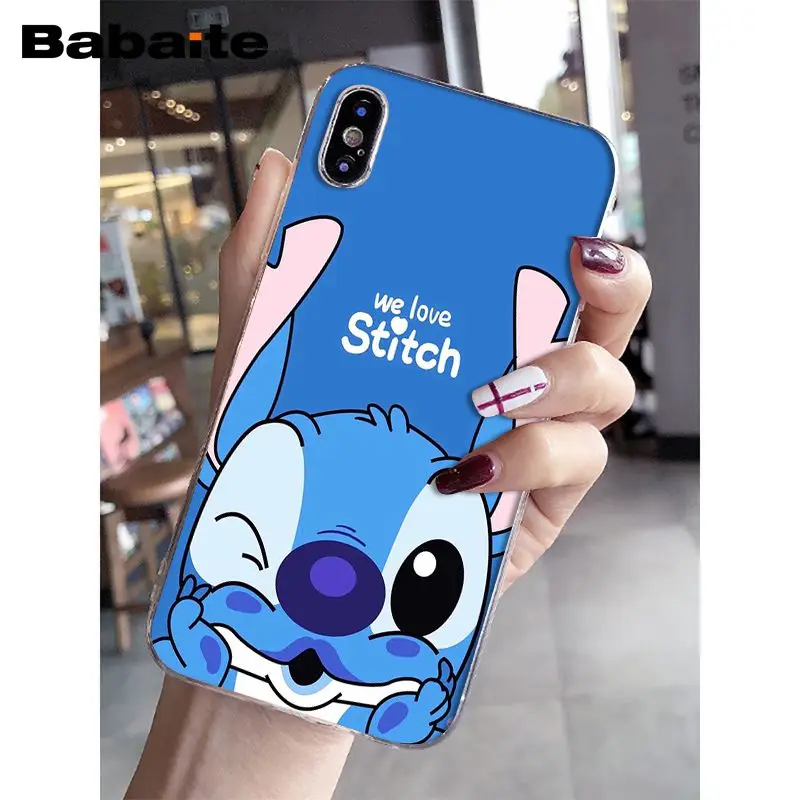 Babaite Love Cartoon Stitch клиент высокое качество чехол для телефона для iPhone 8 7 6 6S Plus 5 5S SE XR X XS MAX Coque Shell