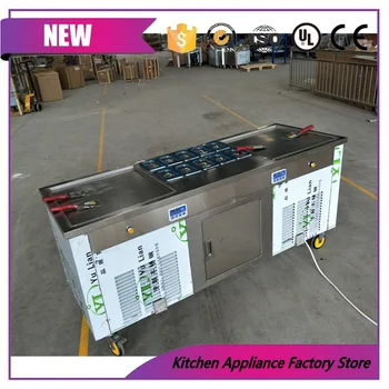 

Double square pan instant fried ice cream roll machine ice cream roller maker