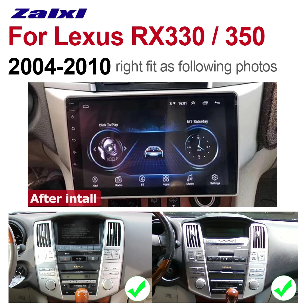Sale ZaiXi For Lexus RX330 RX350 2004~2010 2 DIN Car Android 9 GPS Naviation Multimedia system Bluetooth Radio Amplifier 4