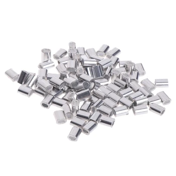 

100 Pcs/bag Fishing Double Tube Copper Line Sleeves Connector Crimp 0.8/1/1.2/1.5mm