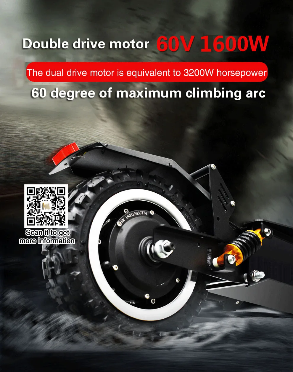 Top 10 inch frame Off Road Electric Scooter 48v 26A battery 1000W motor mini e bike folding electric bike 6