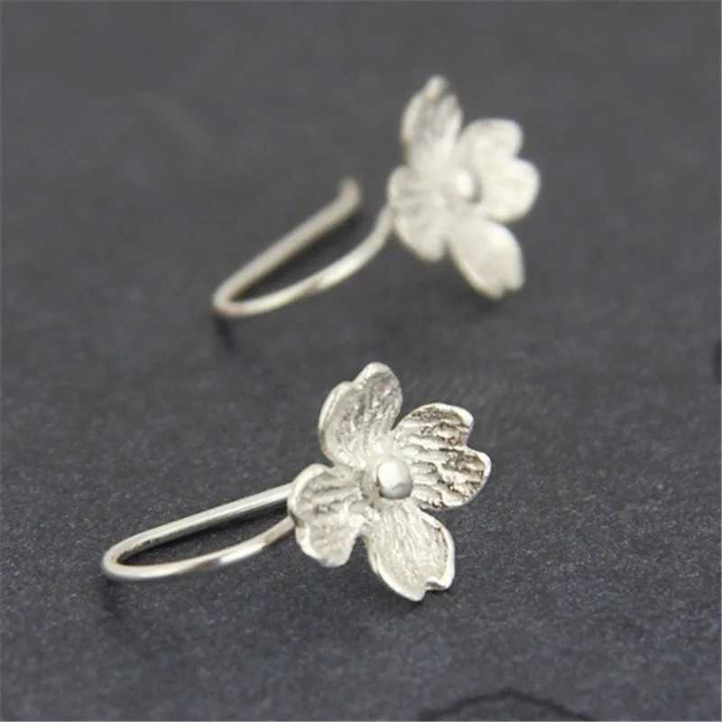

925 sterling silver Stud earrings flowers Women's fashion earrings jewelry wholesale