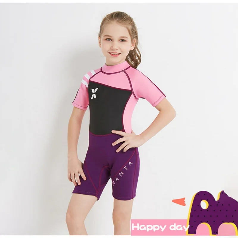 2,5 мм шорты с короткими рукавами сиамский Детский Гидрокостюм летний купальный костюм для мальчиков и девочек Новинка