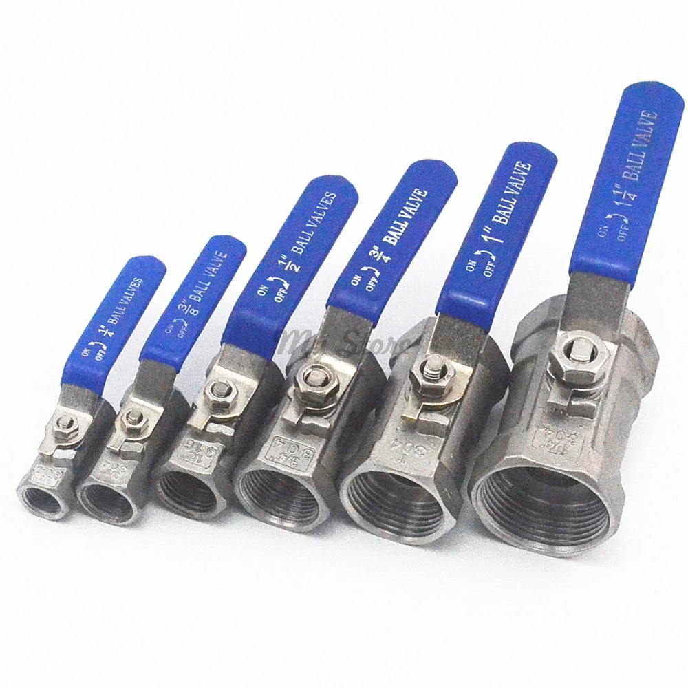 

Stainless Steel SS304 Pipe Ball Valve Female Threaded 1/4" 3/8" 3/4" 1" 1-1/4" 1-1/2" Sanitary ON-OFF Ball Valve Straight