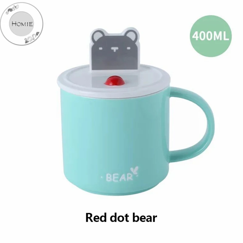 HOMIE Fun animal stent cup With lid and spoon cup Coffee Mug Large Capacity 400ml Mugs creative Drinkware Coffee Tea Cups Gifts01_