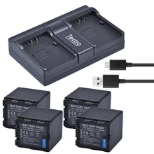 Tectra 4 шт. VW-VBN260 Li-Ion Батарея + USB двухканальный Зарядное устройство для цифрового фотоаппарата Panasonic HC-X800 HC-X900 HC-X900M HC-X910 HC-X920 HC-X920M