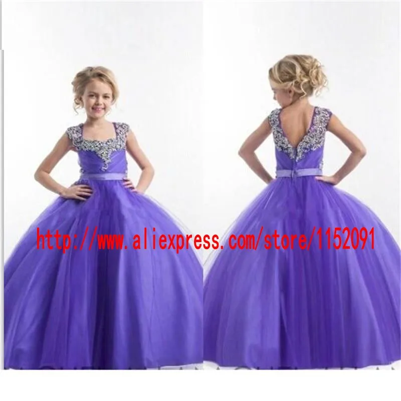 Vestido De Niña Con Estampado Floral Y Perlas - Hasta La Rodilla, Cremallera Trasera | Ideal Para Fiestas, Bodas, Cumpleaños (Tallas 4-14 Años)
