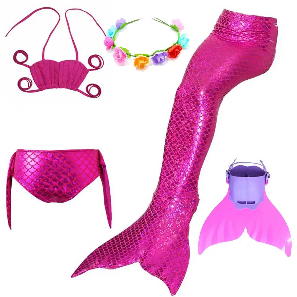 

Grils Princess Mermaid Costume Kids Bikini Swimsuit And Mermaid Tail For Swimming Sparkle Swimwear Children Swimsuit Costume