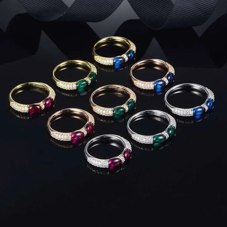 

[MeiBaPJ]Pure S925 Sterling Silver Candy Ring for Women With AAA High Quality Red Stones Rings Jewelry Gift Box