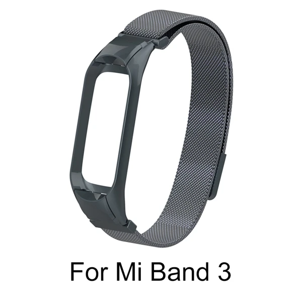 Для mi band 4 металлический магнитный ремешок для Xiaomi mi 3 сменные аксессуары для браслетов браслет для Xiaomi 4 - Цвет: Mi 3 Black Magnetic