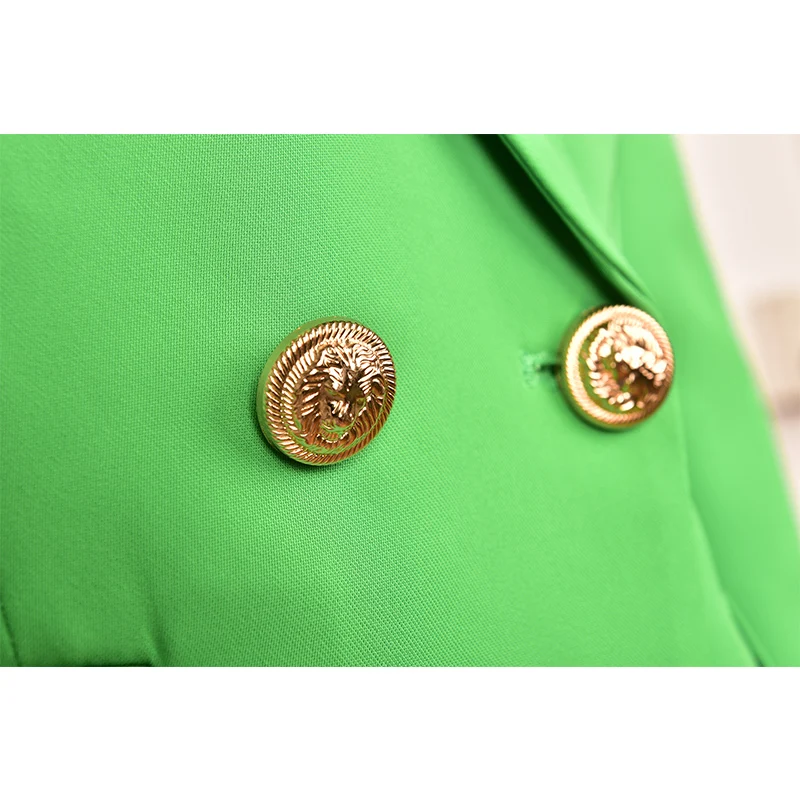 Plus Size XXXL Quality Streetwear Fall Fit Design Women Candy Color Green Slim Blazer High Street Blazers