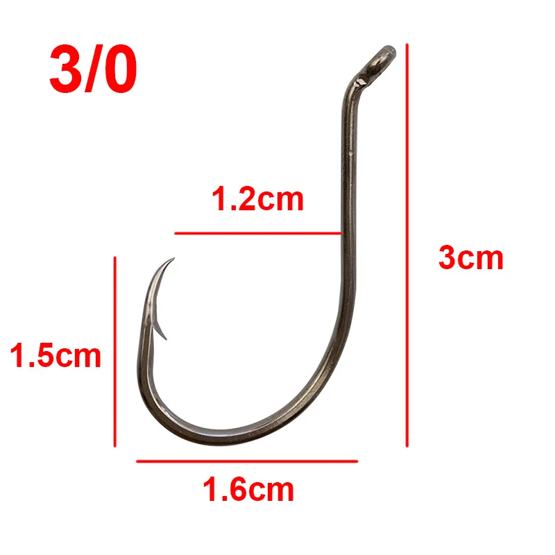 180pcs 8299 High Carbon Steel Fishing Hooks Black Offset Octopus Beak Bait Fishhook Size 1 2 6 8 2/0 3/0 4/0 5/0 6/0 7/0 8/0 9/0 - Цвет: 3 0