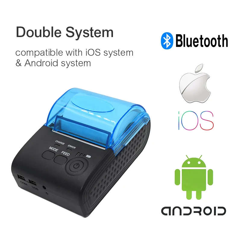 ZJiang POS 5805LN портативный мини 58 мм термальный принтер от 1 до 8 Bluetooth беспроводной qr