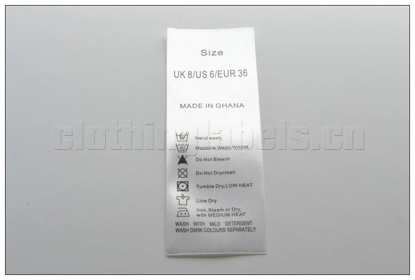 custom printed clothing label damask/satin labels for clothing free shipping-in Garment Labels ...