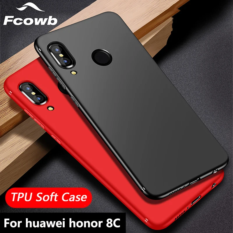 FOCWB для huawei honor 8c случае 360 полная защита Мягкий Силиконовый ТПУ Матовый Бампер