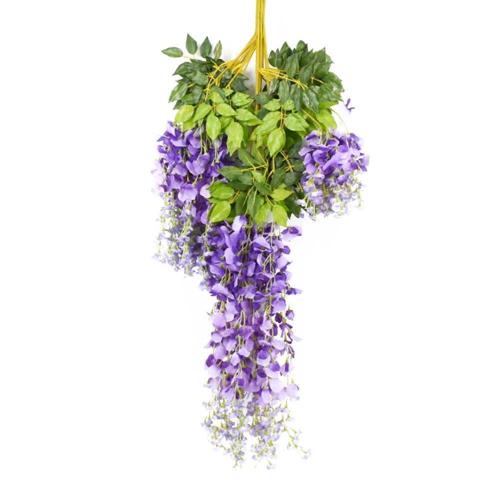 6 Pcs Artificial Wisteria Garland Ivy Vine Silk Hanging Plants For
