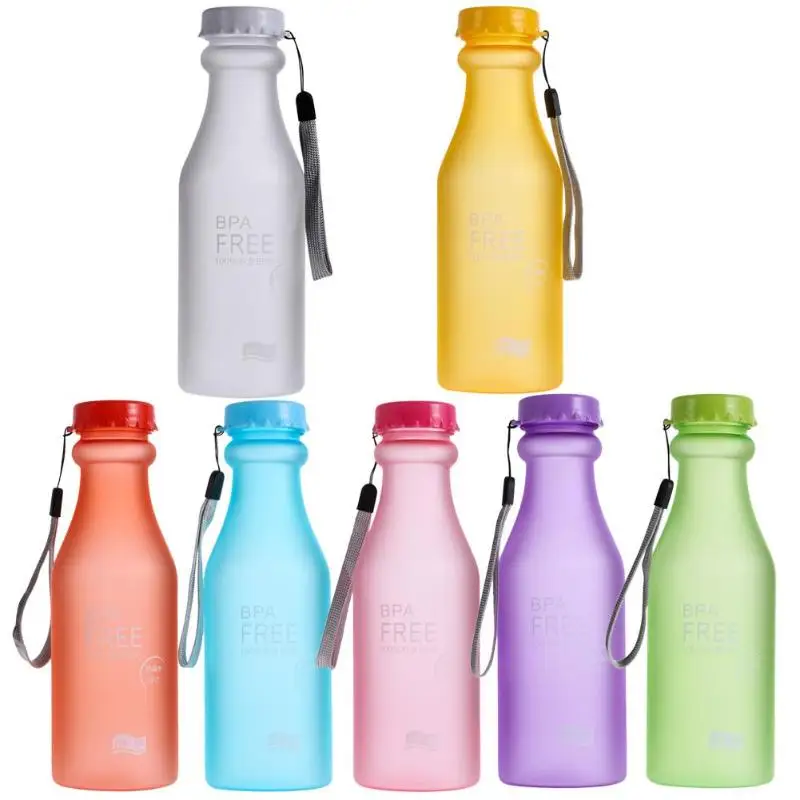 550 мл матовое Спортивное бутылка для воды тусклый полированный пластиковый герметичный красочный Небьющийся Открытый Бег скалолазание кемпинг бутылка
