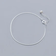 MloveAcc 925 Твердые Настоящее серебро 925 пробы синтез жемчуг змея цепь 16,5 см браслеты для подростков женщин девушек ювелирные изделия