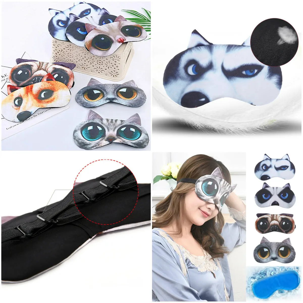 1Pcs Cute Sleep Mask Natural Sleeping Eye Mask Eyeshade Cover Shade Eye