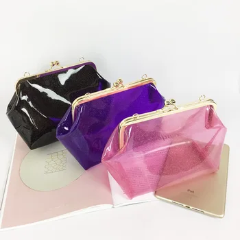 

Clear Bag 2019 Over Shoulder Pvc Jelly Clutch Womens Chain Crossbody Bags Luxury Elegant Summer Party Transparent Clutch White