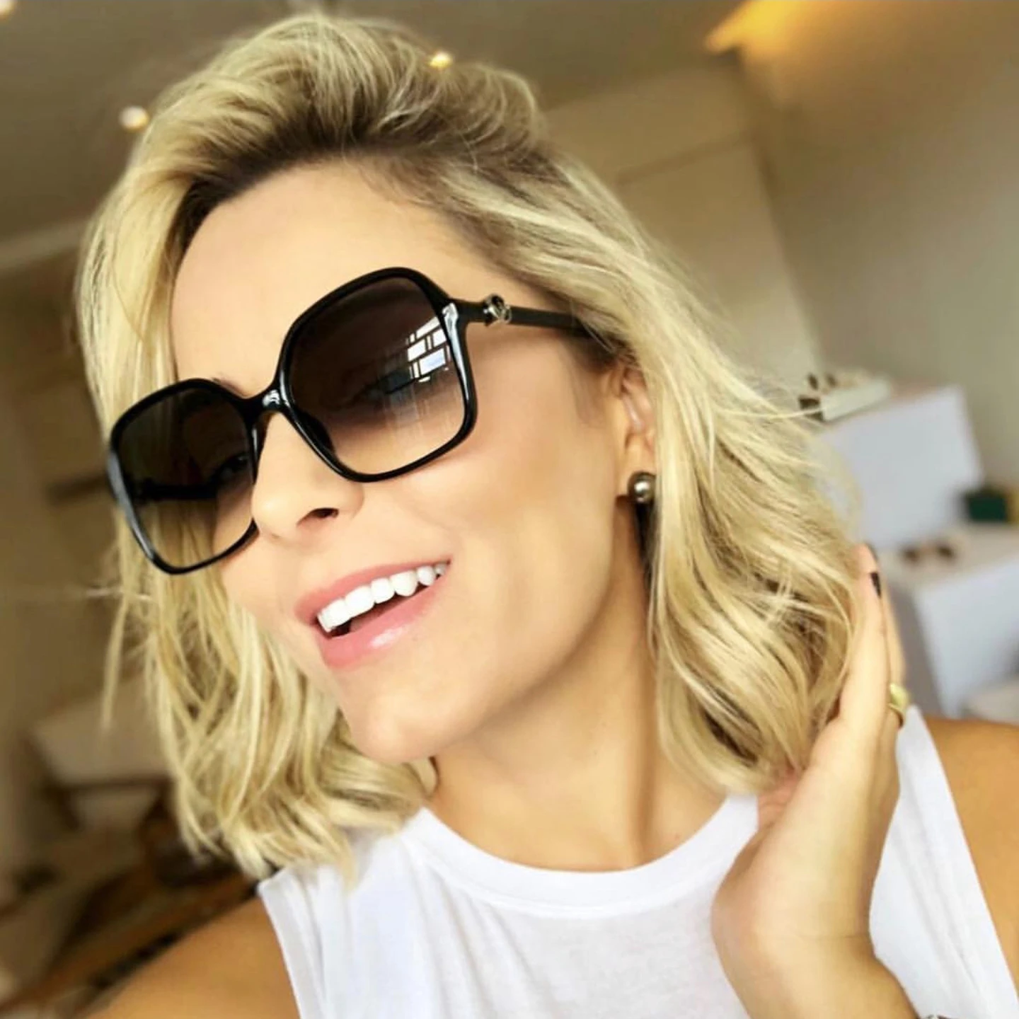 Gafas de sol de gran 2019 diseño de marca de gato de lujo gafas de sol de alta calidad sombras para mujeres gran marco señora moda| Gafas de sol para mujer| -