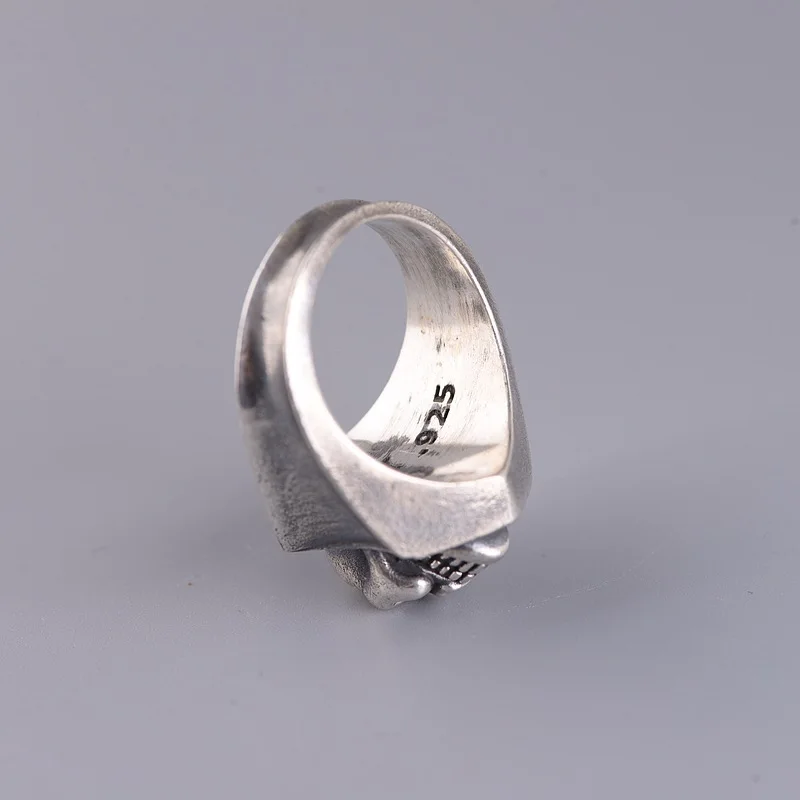 Золотой император, S925 Серебряное кольцо с древними способами, мужская мода, тайский серебряный элемент, Закрытое кольцо с черепом