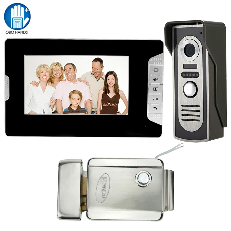 

7'' TFT LCD Wired Video Door Phone Visual Video Intercom Speakerphone Intercom System With Waterproof Outdoor CMOS Camera