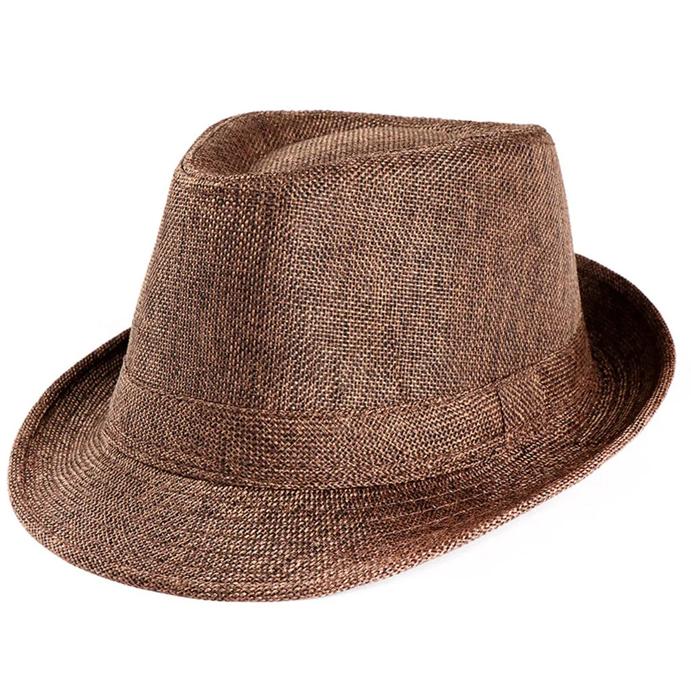 Модная мужская Гангстерская шляпа унисекс, Пляжная соломенная шляпа от солнца, женская шляпа от солнца, аксессуары для одежды# P3 - Цвет: Coffee
