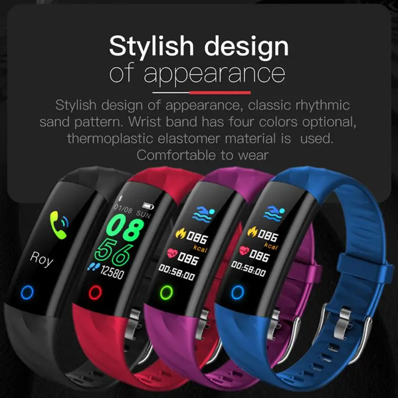 LUOKA New Smart Bracelet IP68 Colorful Screen Heart Rate Monitor Bracelet Blood Pressure Fitness Tracker Sport Watch Wristband