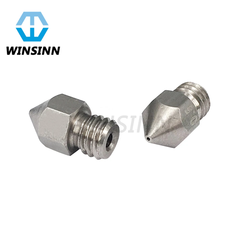 MK8 сопло из нержавеющей стали 0 2 3 4 5 мм CR10 для 3D принтера Creality Cr 10 Cr10s Ender Hotend Extruder 1 75