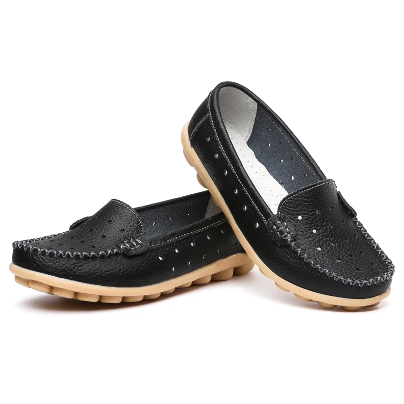 black Femme Appartements En Couleurs White Chaussures Taille red Glissement 2017 Femmes Sur Mocassins La Cuir Plus Plates De Véritable bfyg76