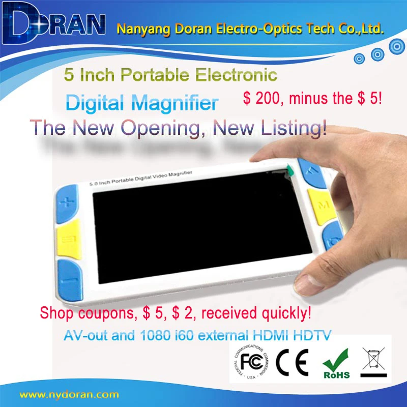 

Electronic Magnifier 5" LCD Pocket Video Magnifier with LED Lights 20X LOUPE Magnifying Glasses Microscope Electronic Lupas