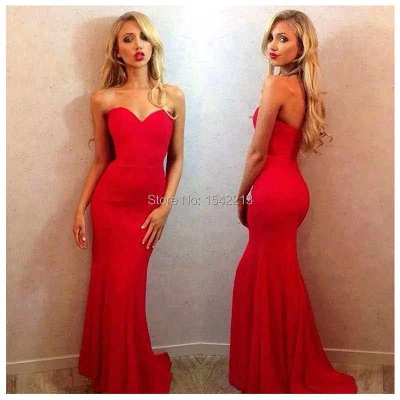 Simple Red Prom Dress Sweetheart Mermaid Dresses Formal Woman Evening Gowns Vestidos De Renda Chiffon 2017 | Свадьбы и торжества
